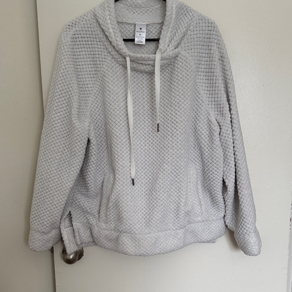 Cozy Textured Gray Pullover Hoodie